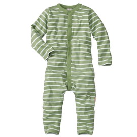 wellyou, Pyjamas for Boys and Girls, One-Piece Long Sleeve, Baby Children, Striped, Ringed, Fine Rib, 100% Cotton, Size 56-134, Made in Europe, Green White