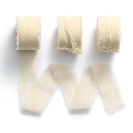 MORSUNBELA Chiffon Ribbon Champagne Silk Ribbon Ribbon for Gift Wrapping Wedding Birthday Ribbon 1 Inch x 7 Yd