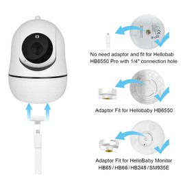 Soporte para monitor de bebé de 15.7 pulgadas compatible con HelloBaby HB65/HB66/HB248 (no compatible con HB6550) ANMEATE SM935E Cámara de monitor de bebé, soporte flexible de abrazadera de clip brazo largo de cuello de cisne