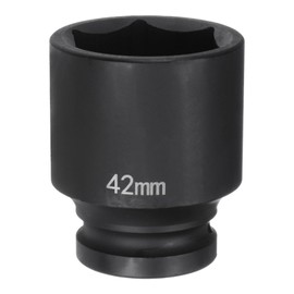 sourcing map 6-Point Impact Socket 3/4" Drive 42mm Metric 40Cr Alloy Steel Spindle Axle Nut Impact Socket