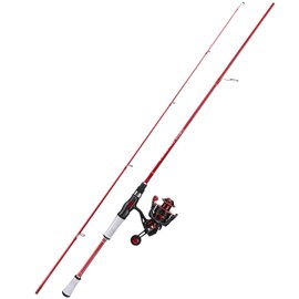 One Bass Spirit Flame Fishing Rod Reel Combo, Spinning & Baitcasting Fishing Pole with Graphite 2Pc Blanks, Stainless Steel Guides-6' Spinning Red with 1000 Reel