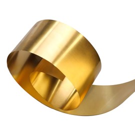 Feelers Copper Metal Brass Sheet Roll 29 Gauge x 8 inch x 40 inch, Brass Plate High Hardness Free-Cutting Brass Strip in Various Widths (4" Width)