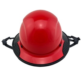 Texas America Safety Co. Deluxe Lift Safety Hard Hat Kit, Fiberglass Full Brim Hard Hats for Men, Rubber Edging Hard Hat with Chin Strap,17oz, 6 Point Suspension | 50/50 Glossy Black and Red
