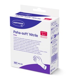 Peha-soft Nitrile Fino Powder-Free Non-Sterile Examination Gloves Size L Pack of 10