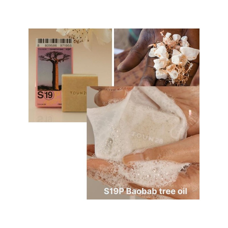 TOUN28 Solid Shampoo Bar 100g, Type:S19P Baobab tree oil (Extremely