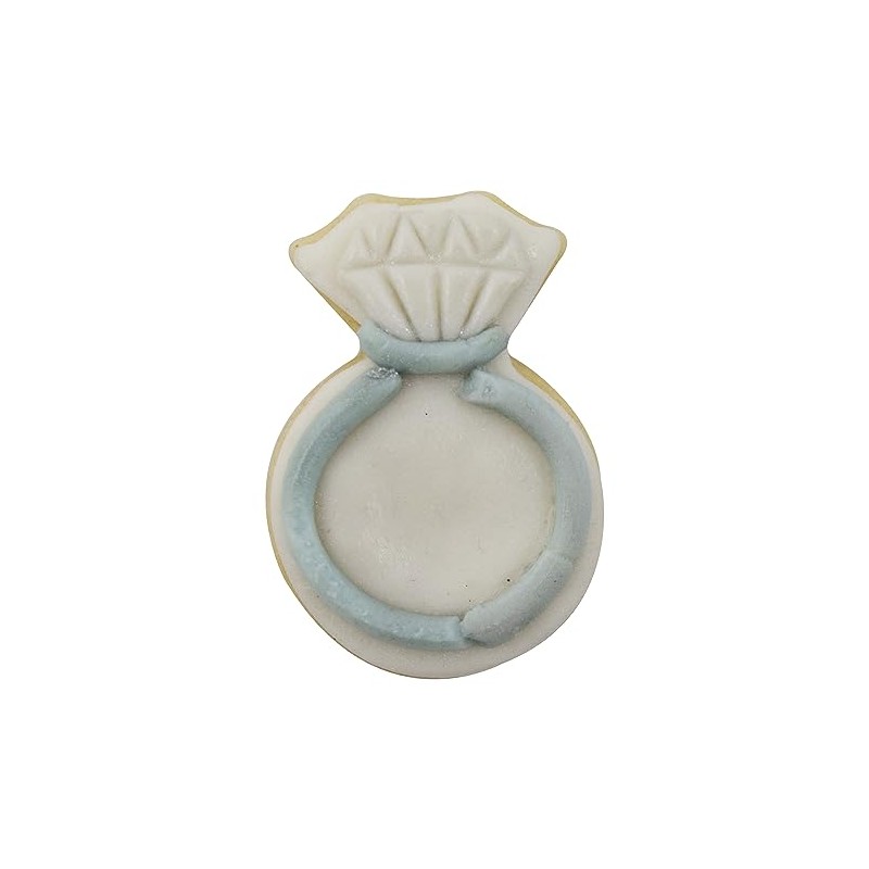 R & M Diamond Ring Cookie Cutter, Mini, Silver