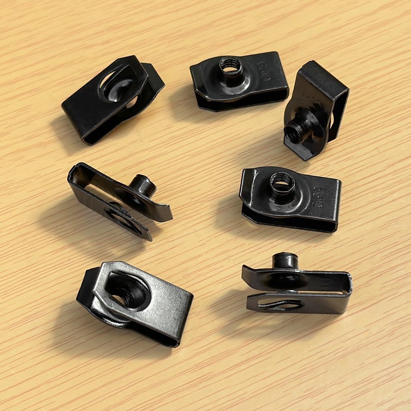 30 PCS U Nut Clips,Black Metal Clip-On Nuts,M6 Screw U-Clips