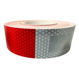 Reflective Solutions - V92 Reflective Tape with Stamped V42 section - 11" Red 7” White Reflector Tape - 2"x150' Roll-DOT-C2 and SAE Certified Heavy Duty High Reflective Tape for Cars, Trucks, Trailers