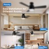 Passky Ceiling Fans with Lights, 42 inch Low Profile Ceiling