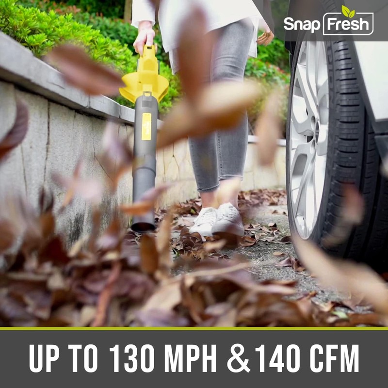SnapFresh Cordless Leaf Blower - 180 CFM Leaf Blower with