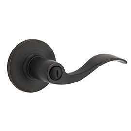 Weiser Layton Venetian Bronze Door Handle, Reversible Privacy Lever, Interior Door Handles for Bedroom and Bathroom Doors, Keyless Bathroom/Bedroom Door Lock, Traditional Home Décor