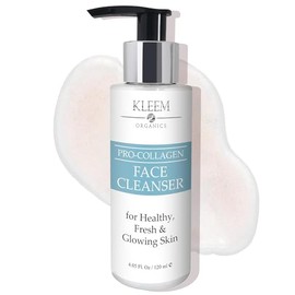 Kleem Organics Organics Pro-Collagen Glycolic Acid Face Wash with Salicylic Acid - Organic Face Cleanser for Women & Men to Unclog Pores & Improve Skin Tone and Texture - Gentle Exfoliating Face Wash - 4.05 oz