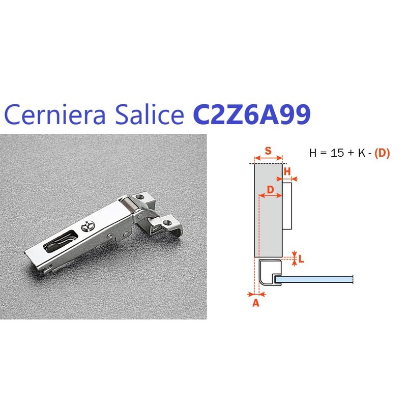 Salice Hinged Door Hinges Foldable for Doors with 105° Opening