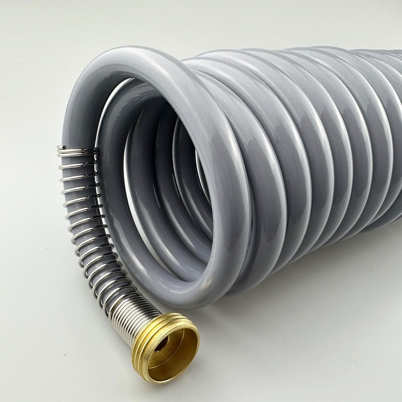 Darnassus Garden Hose, Green PU Curly Water Hose with Brass