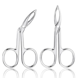 YUXIANLB 2Pcs Tweezers Scissor Handle Straight Tip Scissor Shaped Eyebrows Tweezers for Hair Plucker Remover Facial Hair Eyebrows Care, Brow Tweezers for Women Men (Silver)