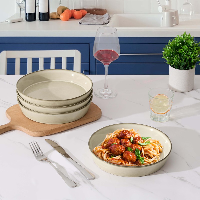 LIANYU 34oz Pasta Bowls Set of 4, 8.7’’ Wide Ceramic