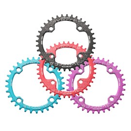 Bynccea Round Chainring 104 BCD 32T 34T 36T 38T Narrow, Wide Single Chain Ring with 4 Pieces Sprocket Screws 8 9 10 11 12 Speed for Road Bikes, MTB BMX Bicycle