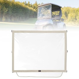 KEMIMOTO Foldable Golf Cart Windshield Compatible with EZGO RXV, Portable Lightweight PVC Golf Cart Windshield (Beige)