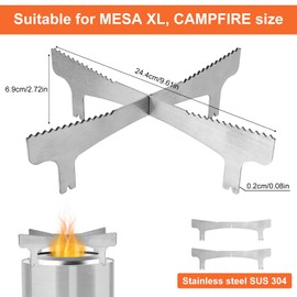 Fire Pit Hob Frame, Stainless Steel Fire Pit Frame Prevents Slipping, Table Fire Pit Stand, Suitable for Most Pans and Plates, Compatible with Solo Stove Mesa XL