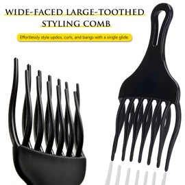 2 Pieces Hair Pick Afro Comb Large and Small Double Fist Pick - Detangle Wig Braid Pick Hair Lift Comb Styling Tool for Men and Women.