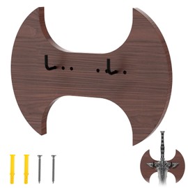 Go2trymo Solid Wood Sword Wall Mount – Adjustable Vertical Display Rack for Medieval Swords, Axes, Daggers, Bows, and Anime Props