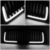DNA MOTORING GRF-LB-006-MBK-2 Vertical Fence Front Bumper Grille Grill w/LED