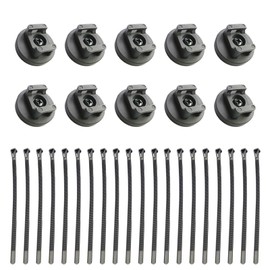 Magnetic Cable Zip Mounts Magnetic Cable Holder 31mm Multipurpose Magnet Wire Management Bases with 7.84" Reusable Zip Ties for Cord Organizer (10Magnets, 20 Cable Ties)