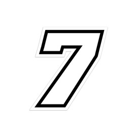 4R Quattroerre.it 13367 Racing Number 7 Moto GP, White, 10 x 9,5 cm