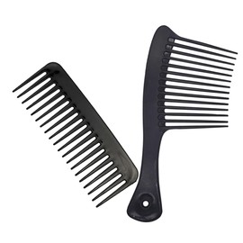 Ipetboom 2pcs Wide Tooth Hair Comb Set for Curly and Straight Hair Professional Styling Tool for Detangling Comfortable Grip