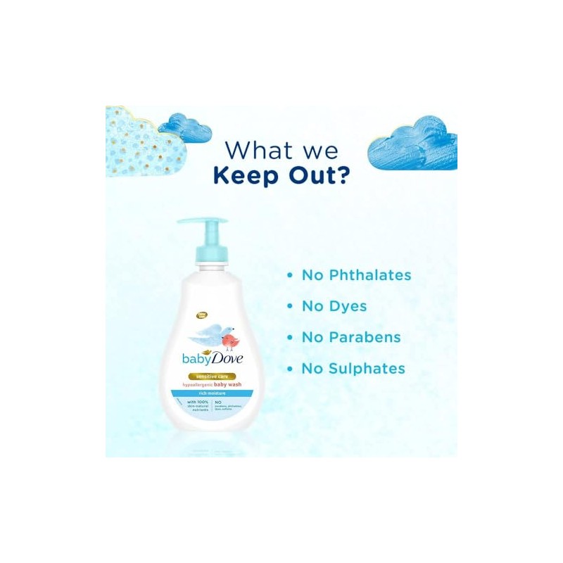 DOVE BABY BODY WASH FRAGANCE FREE SENSITIVE 200ML