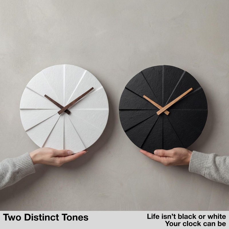 Driini Staircase Modern Wall Clock - Unique 10.5 in. Frameless