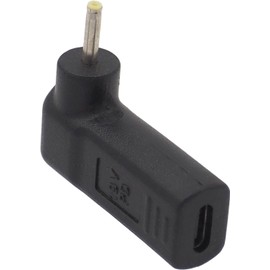 Audio Fan USB-C 19V DC Converter Connector Type C DC L-Shape Outer Diameter 0.02 inch (2.5 mm) Inner Diameter 0.03 inch (0.7 mm) Conversion Adapter *Requires PD Compatible High Output Charger