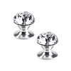 CcHhyyt 2 Pcs Crystal Self Stick Knobs Aluminum Self Adhesive