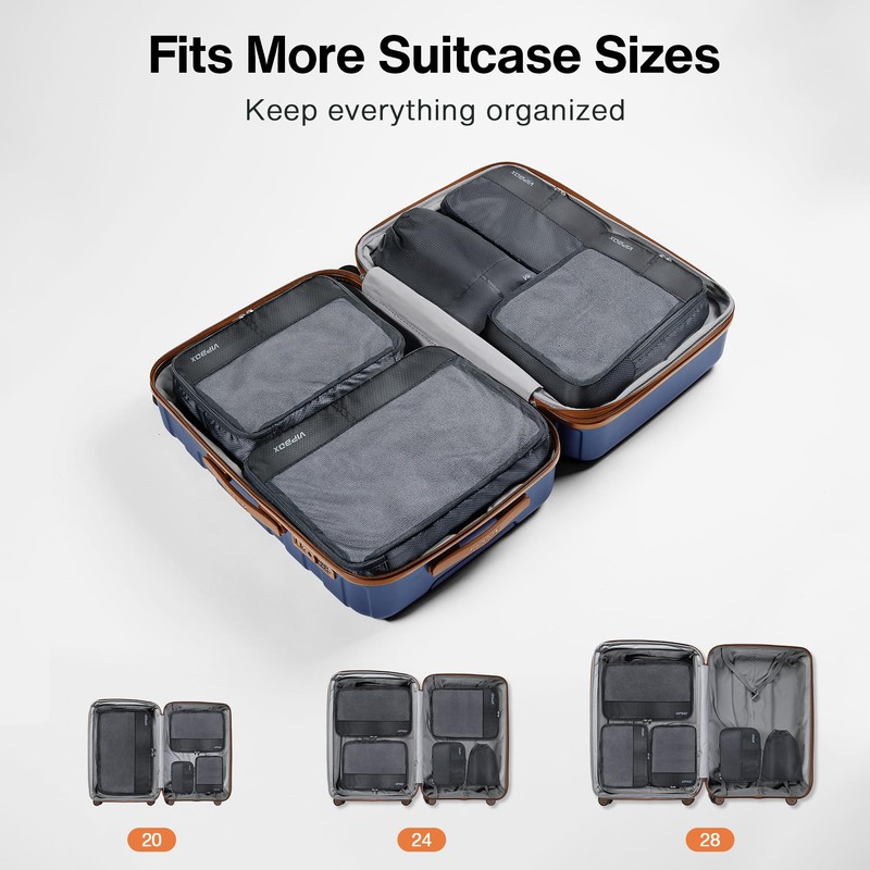 Vipbox 5 Set Packing Cubes Travel for Luggage Durable Suitcases