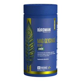 BIRDMAN Mag Glycinate Blend | Glicinato y Citrato de Magnesio en Polvo 400 mg | Apoya tu Alimentación Diaria | Fórmula Natural Sin Aditivos | Sin Azúcar | Sabor Limón | 30 Porciones | 204g
