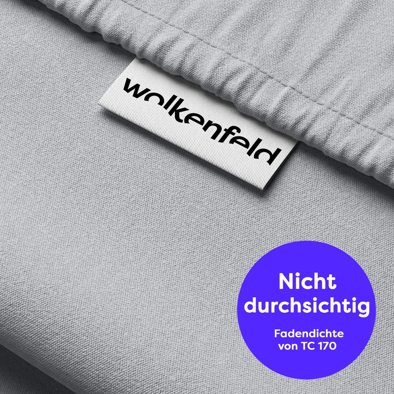 Wolkenfeld Pillowcase 70 x 90 cm, light grey, cotton, breathable
