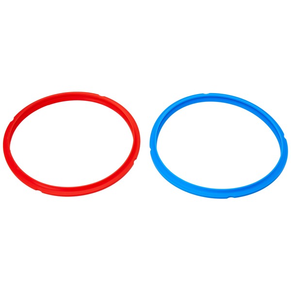 Instant Pot 2-Pack Sealing Ring, Inner Pot Seal Ring, Electric Pressure Cooker Accessories, Non-Toxic, BPA-Free, Replacement Parts, Red/Blue, 5 and 6 QT