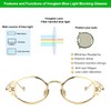 VOOGLAM Retro Round Blue Light Blocking Glasses for Women Men