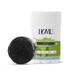 HoMu | Detox Pack Barra Frescura Cítrica Regular - Jabón en barra Detox 50g + Desodorante Natural en Barra 55g ¡Elimina el mal olor de tus axilas naturalmente! - (Frescura Cítrica (Regular))