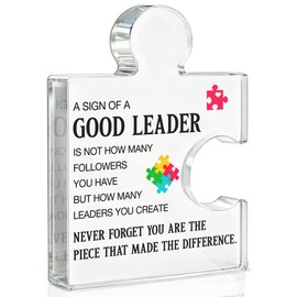 Leader Gifts for Women Men Boss, Leadership Gifts for Leaders Boss Supervisor Manager Retirement Farewell Promotion Christmas Birthday, Good Leader Acrylic Plaque Sign Office Decor