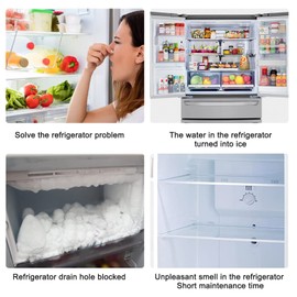 16 Stück Kühlschrank Reinigungsset, 7-in-1 Kühlschrank Abflussloch Reinigungsset für Effektive Kühlschrankreinigung, Wartung und Behebung von Wasseransammlungen und Unangenehmer Geruch