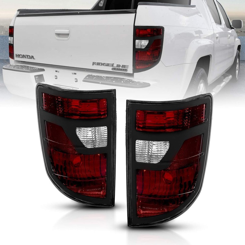 AmeriLite for 2006-2008 Honda Ridgeline Black Bezel Midnight Red OE-Style