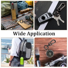 MBAIYO Black Rotating Carabiner Hooks, Pack of 2 Metal Carabiner Key Rings with Swivel Removable Lobster Clasp for DIY Keychain Purse Handbag Craft Backpack Accessories