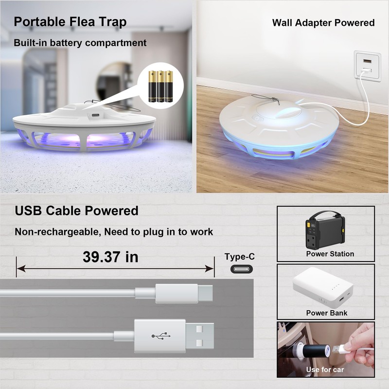 Mosalogic Electric Flea Trap and Killer for Inside Your Home