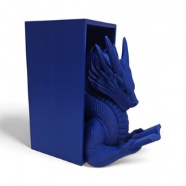 Dragon Reading Bookend – Booknook Bookshelf Insert | Decorative Fantasy Dragon Figurine | Unique Home Decor for Book Lovers | Medieval Book Nook Display | 3D Printed Shelf Accent