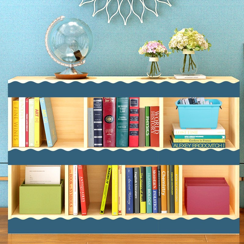 Fancy Land Slate Blue Bulletin Board Border Scalloped Border Trim
