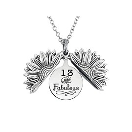 13th Birthday Gift Necklace for Girls 13 and Fabulous Sunflower Necklaces for Teen Girls 13 Year Old Girl Birthday Gifts for Daughter 13 Years Old Girl Birthday Gift Ideas