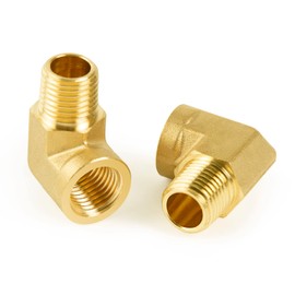 ChillWaves Brass Pipe Fitting, 90 Degree Barstock Street Elbow 1/8" NPT Female x 1/8" NPT Male Thread Adapter(2-PACK)