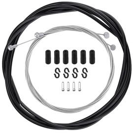 SUPGOD Bowden Cable Universal 2.5 m Hose Set Bicycle Brake Cable Set Bowden Cable Bicycle Gear Cable Bicycle Brake Cable Replacement with End Sleeve End Caps S-Hook for Mountain Bike Road Bike Bicycle