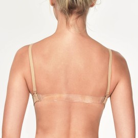 BAKPH Women and Girls Professional Ballet Dance Bras Adjustable Clear Straps Seamless No Sponge, Women（bust30-35“）cup C, Large-X-Large